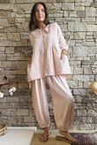 Annie Cushion Cotton Peter Pan Smock Blouse Antique Rose